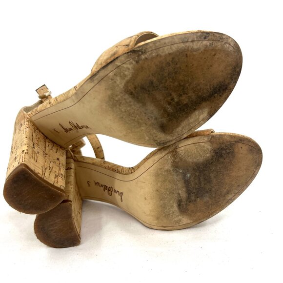 Sam Edelman Yaro Cork Block Heels Women's 6.5 - Picture 8 of 8